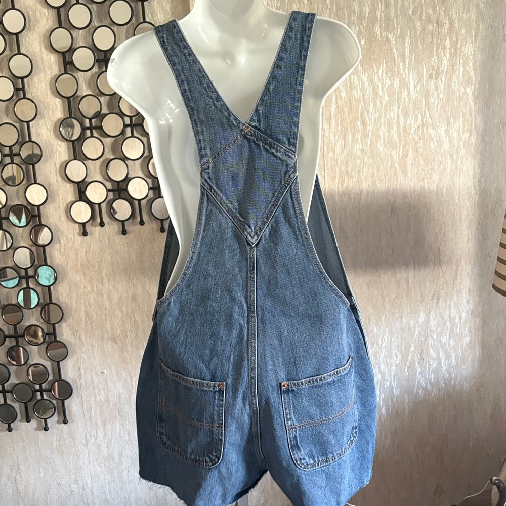 Old Navy Medium Blue Denim Overall Dress with Front Bib Pocket - Picture 4 of 6